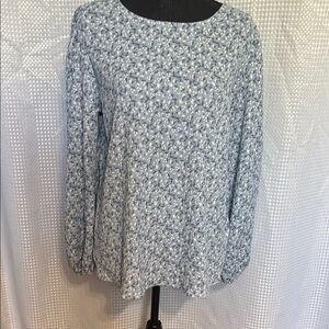 LuLaRoe Light Blue Patterned Blouse
